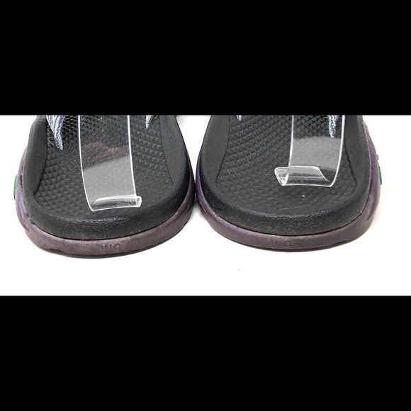 CHACO Ecotread Purple Teal Thong Flip Flop Sandals - Picture 7 of 8